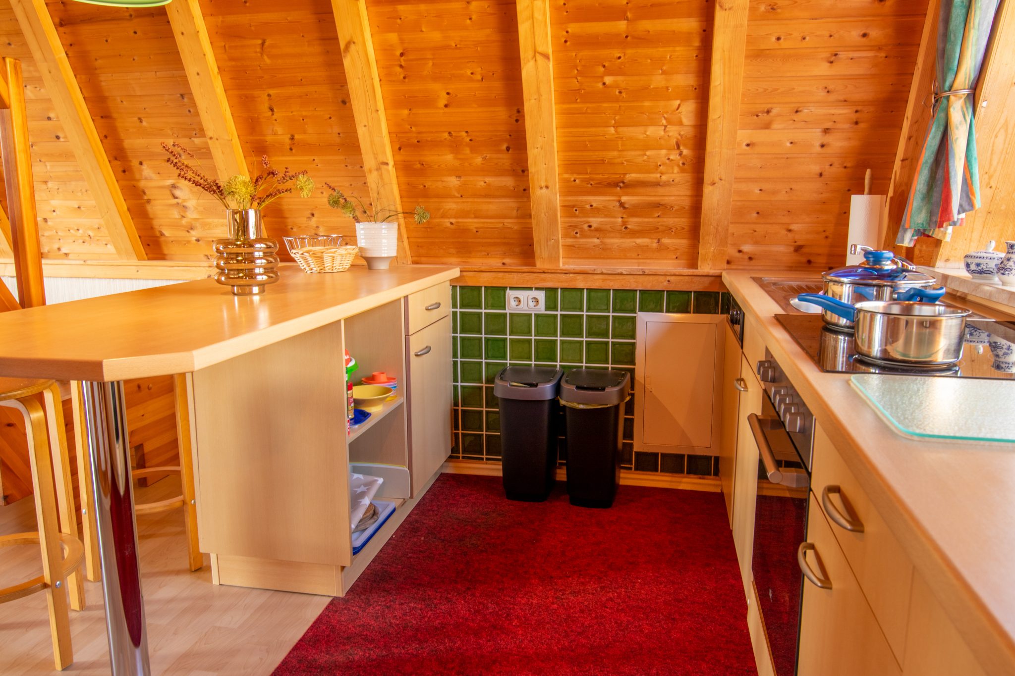 Finnhütte Backbord - offene Küche